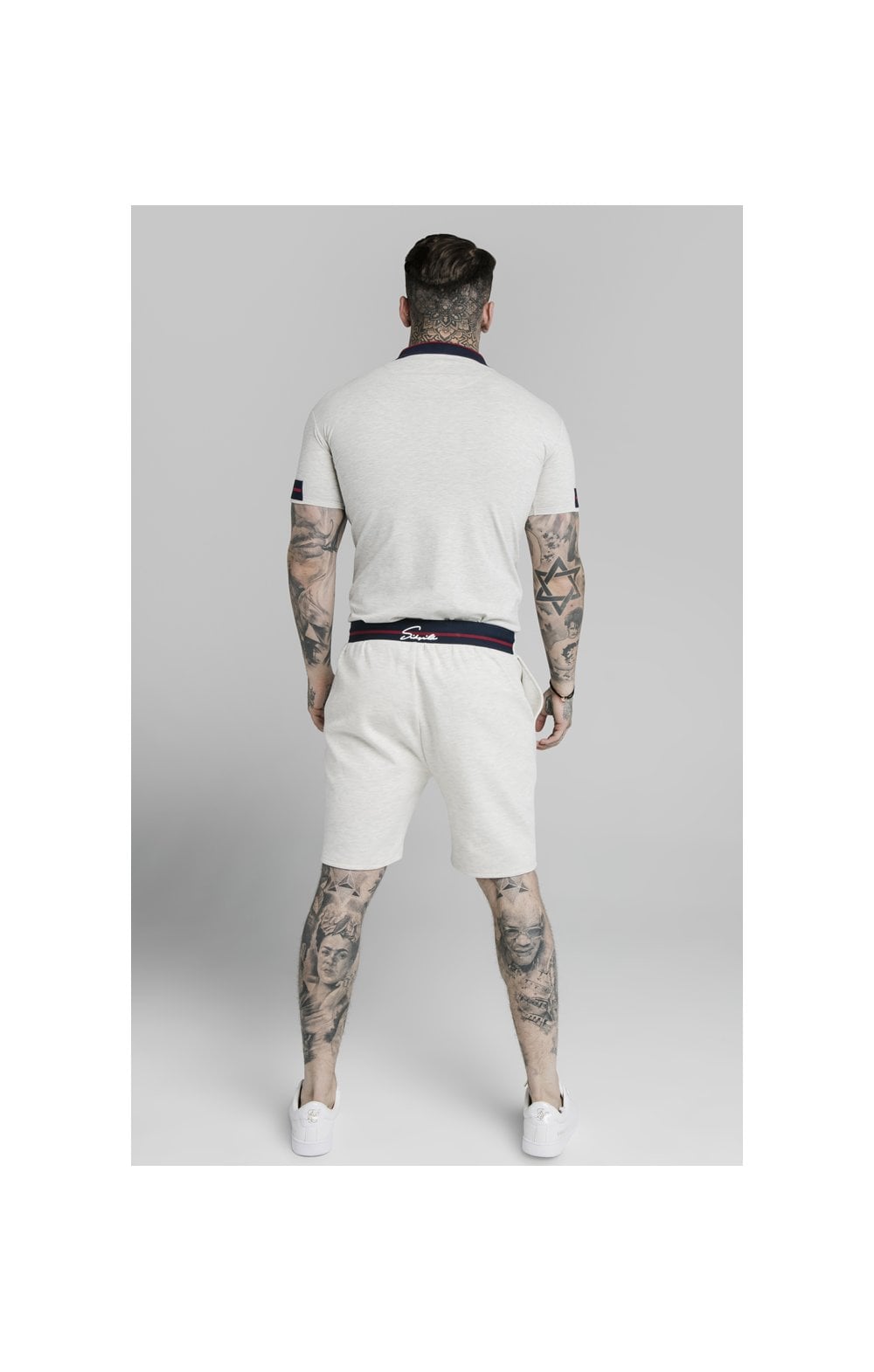Load image into Gallery viewer, SikSilk Pique Polo Shirt Exposed Tape - Light Grey (5)