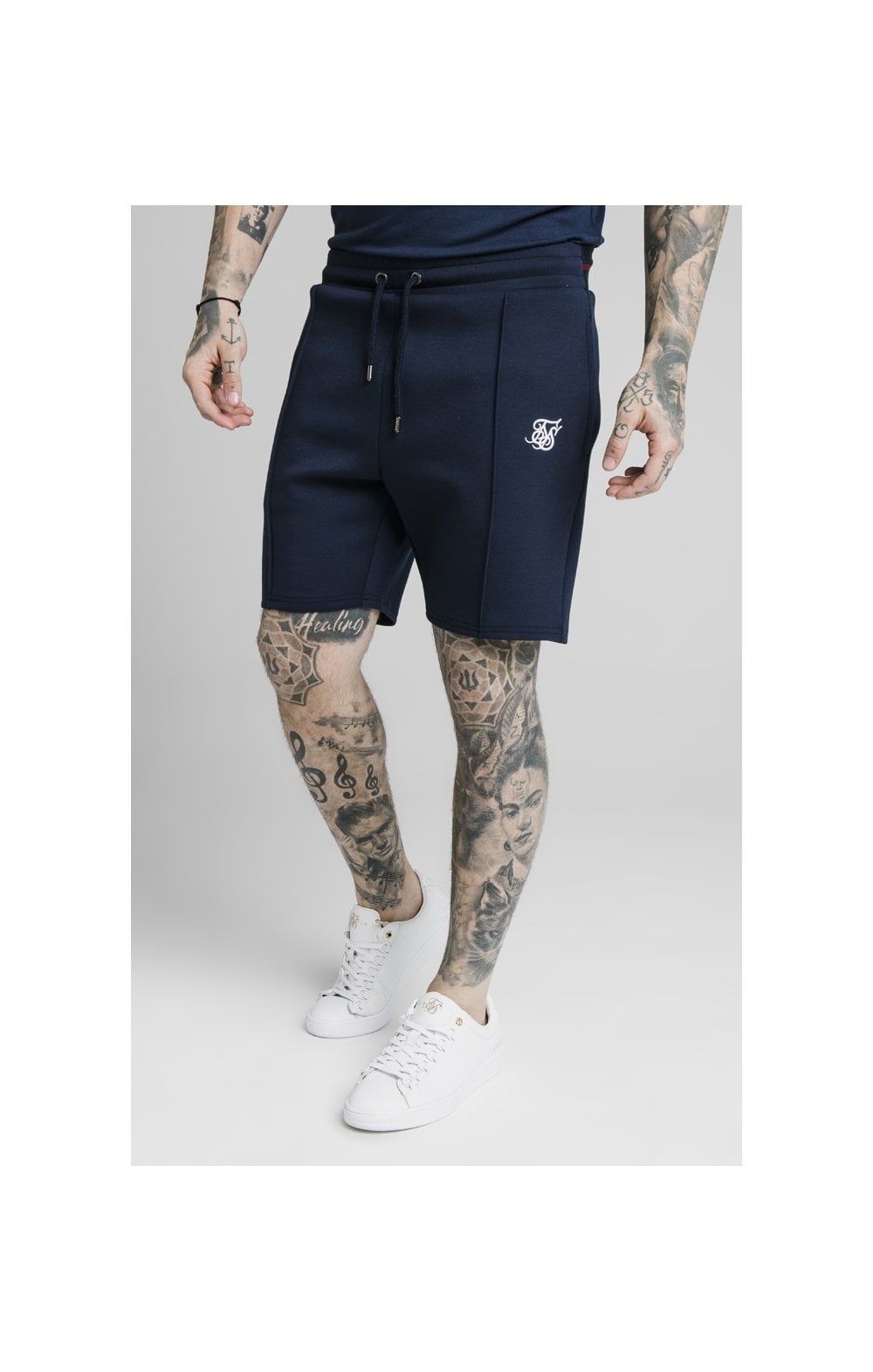 SikSilk Exposed Tape Shorts - Navy