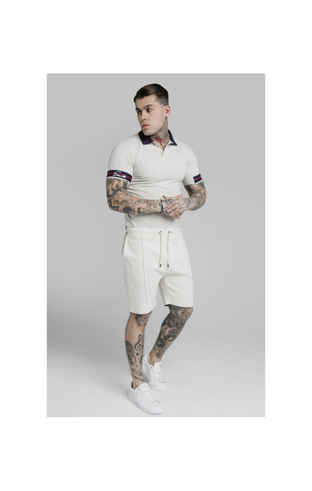 SikSilk Exposed Tape Shorts - Light Grey (3)