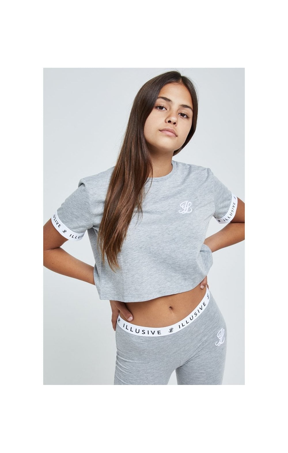 Load image into Gallery viewer, Illusive London Core Crop Tee - Grey Marl
