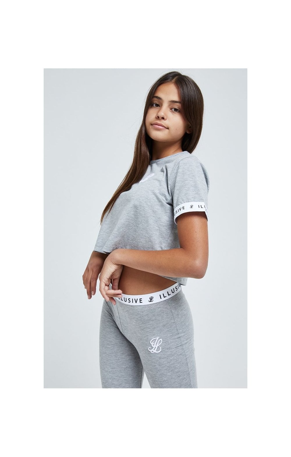 Load image into Gallery viewer, Illusive London Core Crop Tee - Grey Marl (1)