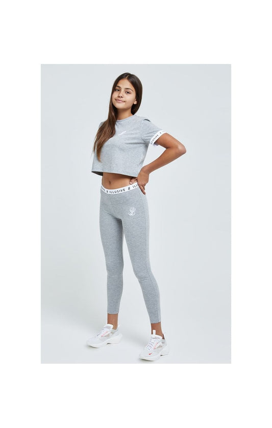 Illusive London Core Crop Tee - Grey Marl