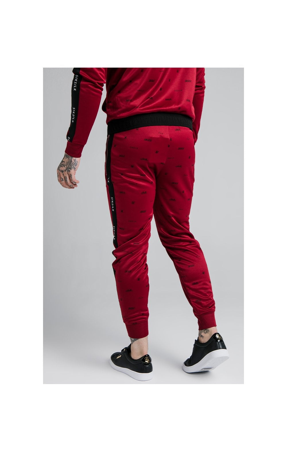Load image into Gallery viewer, SikSilk Shadow Cuffed Jogger - Deep Red &amp; Black (2)