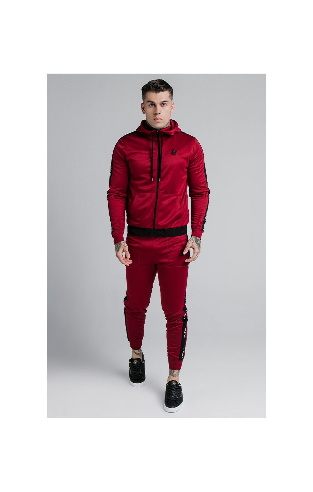 Load image into Gallery viewer, SikSilk Shadow Cuffed Jogger - Deep Red &amp; Black (3)