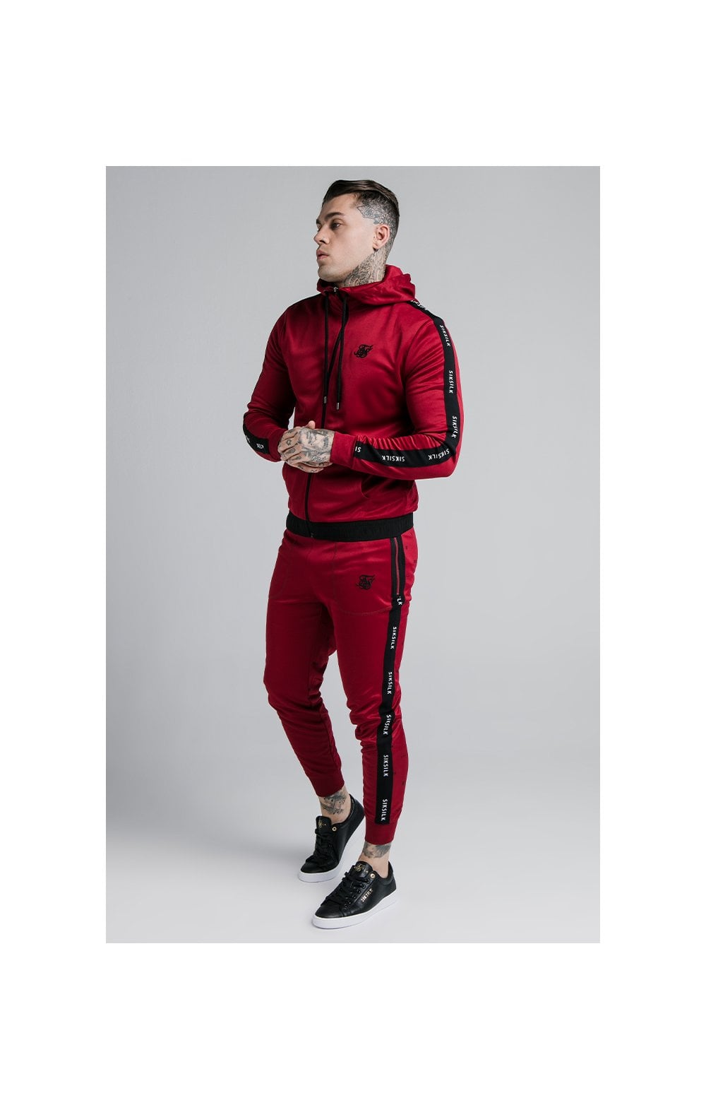 Load image into Gallery viewer, SikSilk Shadow Cuffed Jogger - Deep Red &amp; Black (4)