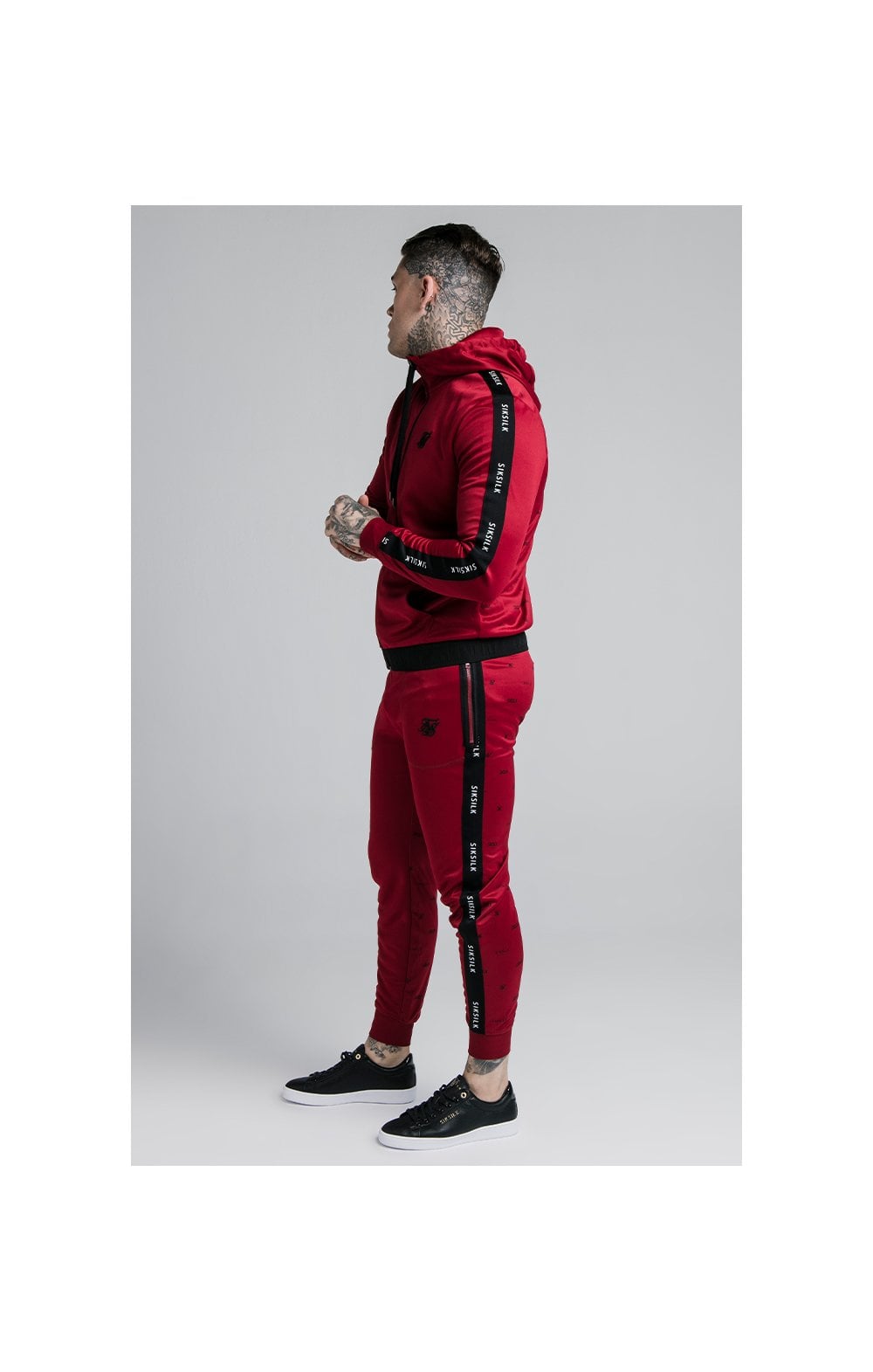 Load image into Gallery viewer, SikSilk Shadow Cuffed Jogger - Deep Red &amp; Black (5)
