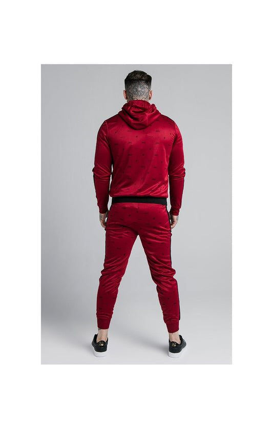 SikSilk Shadow Cuffed Jogger - Deep Red & Black