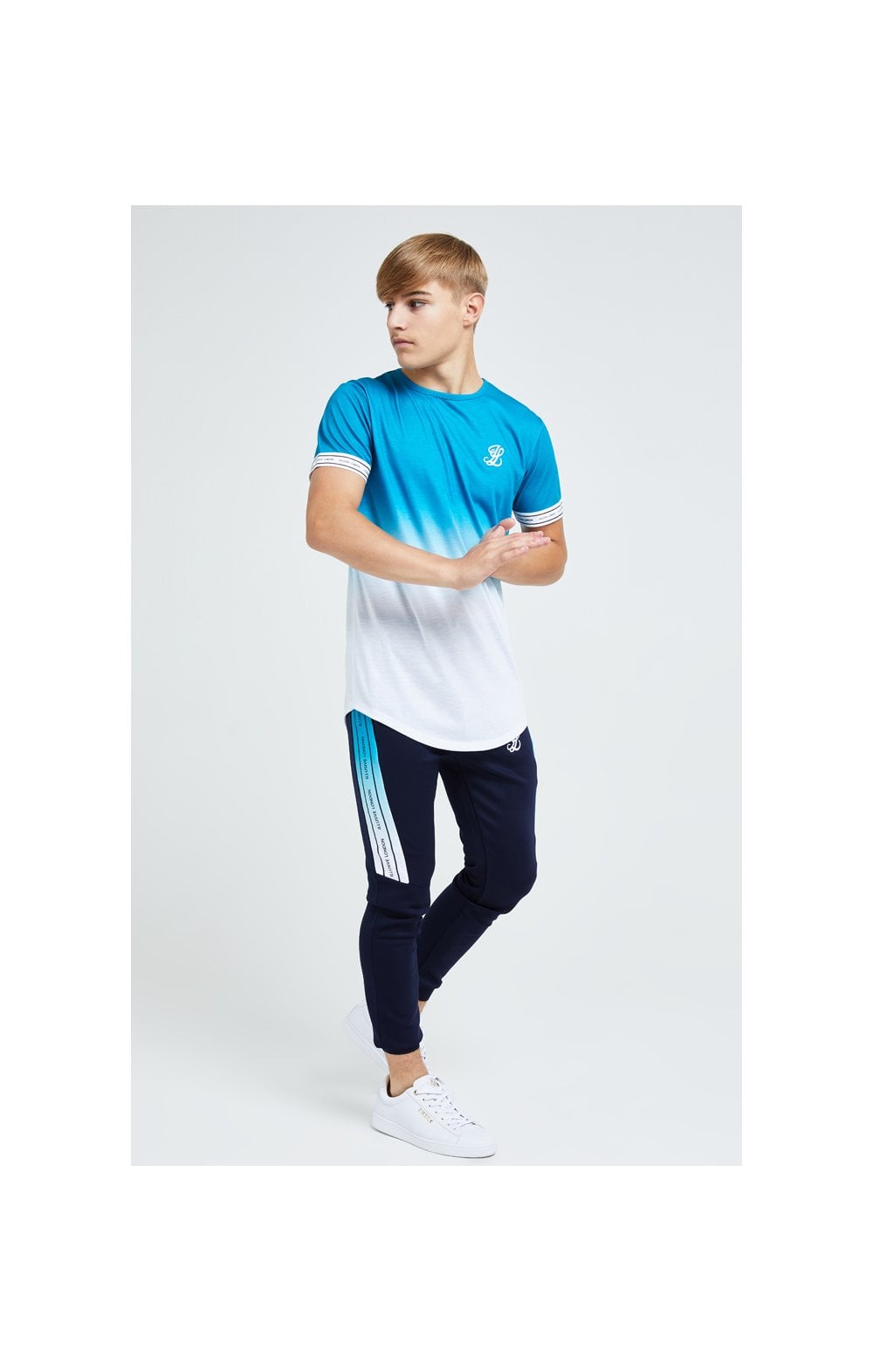 Load image into Gallery viewer, Illusive London Flux Taped Joggers - Navy &amp; Blue (4)