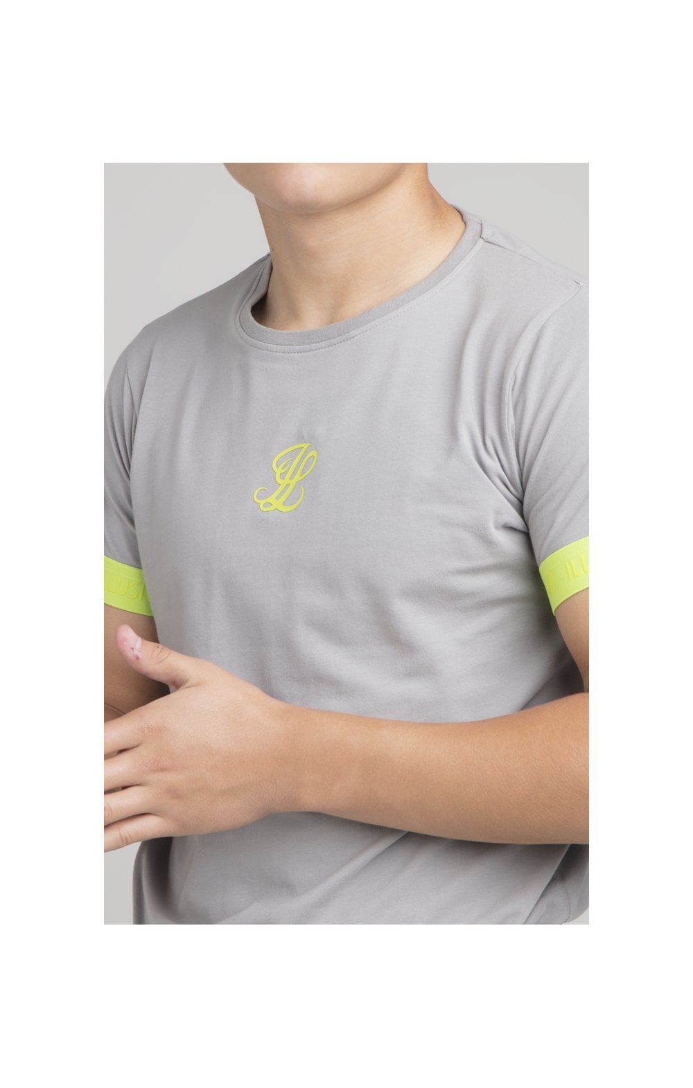 Boys Illusive Grey Taped T-Shirt (1)