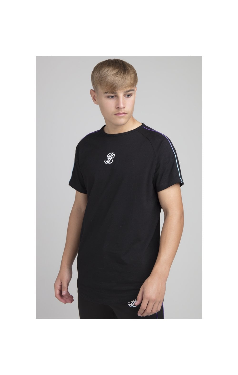 Boys Illusive Black Raglan T-Shirt (1)