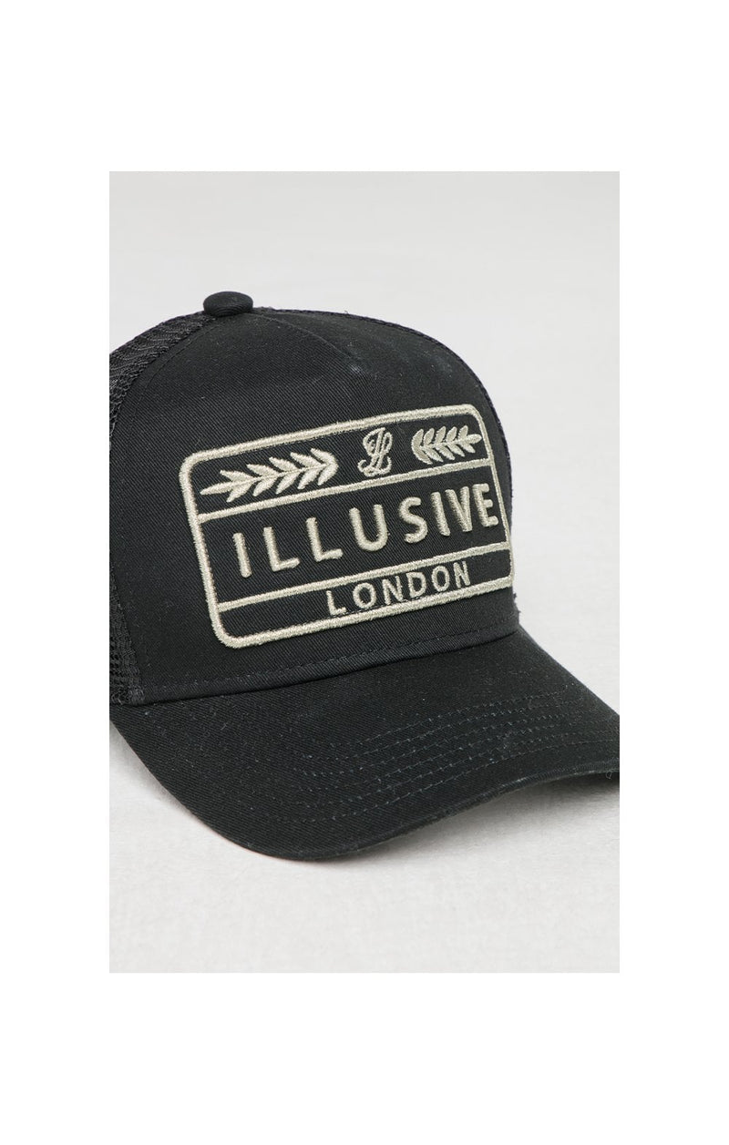 Illusive London Patch Mesh Trucker - Black & Gold