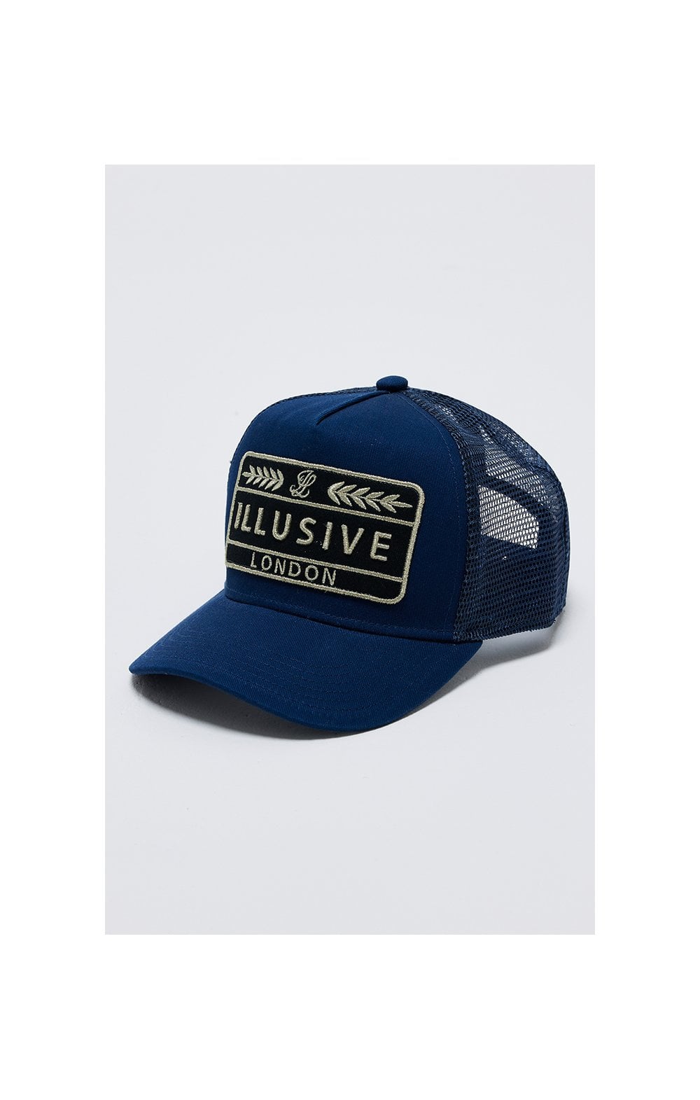 Illusive London Patch Mesh Trucker - Navy & Gold