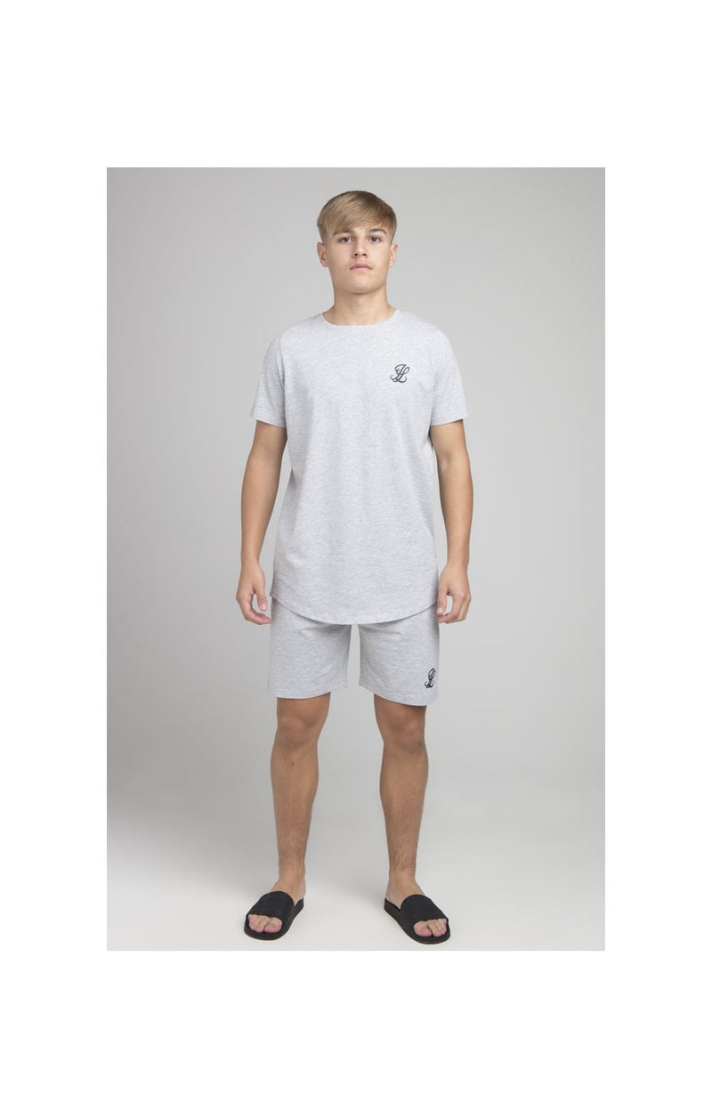 Boys Illusive Grey Marl T-Shirt And Short Twin Set
