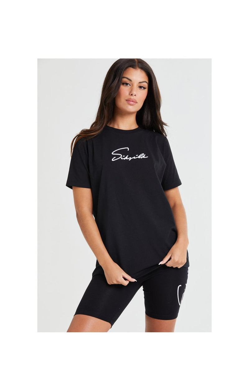 SikSilk Essential Boyfriend Tee - Black (1)
