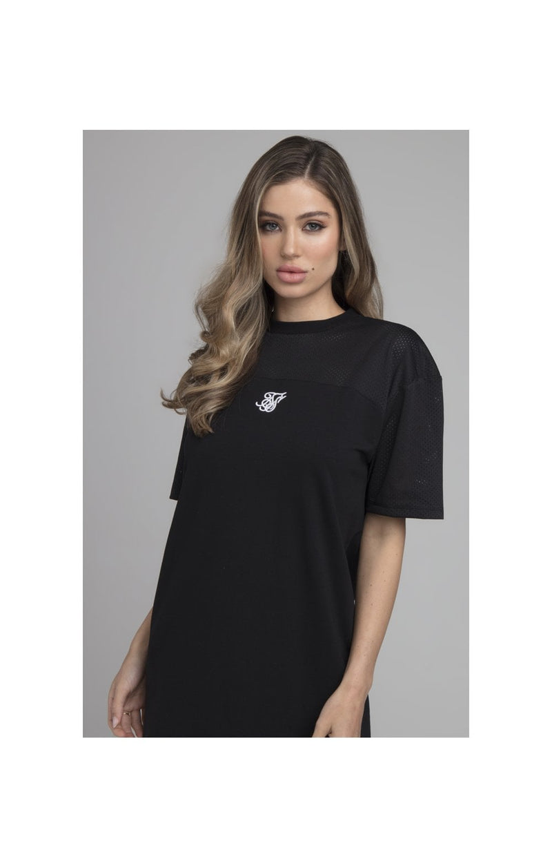 SikSilk Mesh Panelled Dress - Black (1)