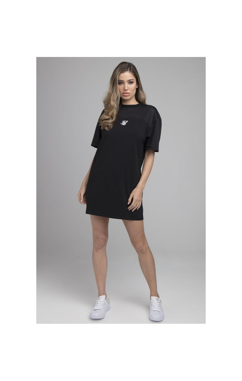 SikSilk Mesh Panelled Dress - Black