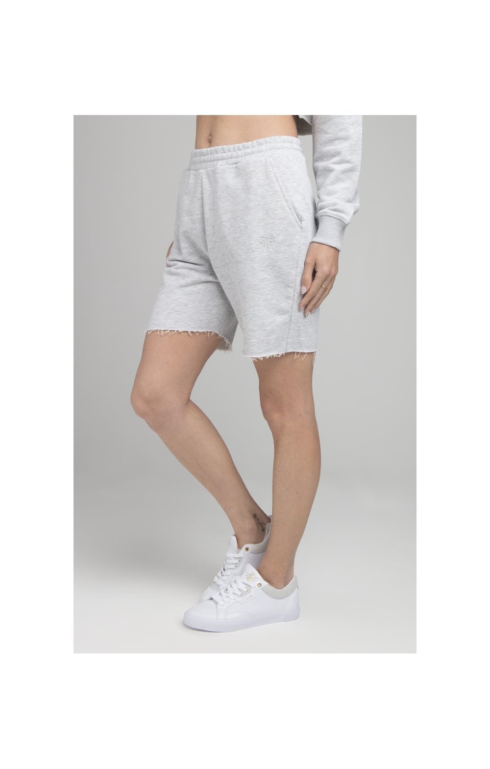 SikSilk Jogger Shorts - Grey Marl (1)