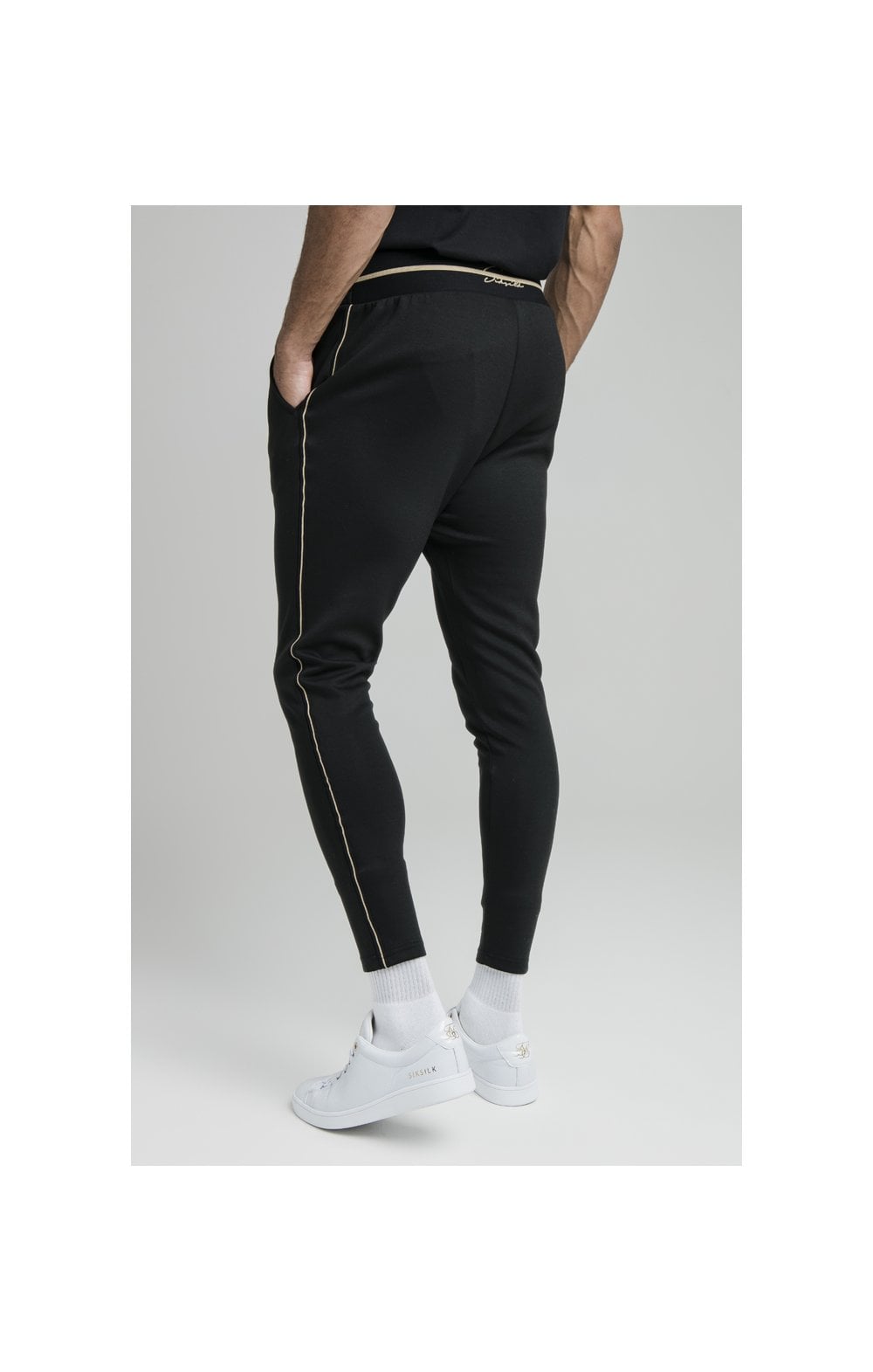 Load image into Gallery viewer, Black Exposed Tape Jogger (2)