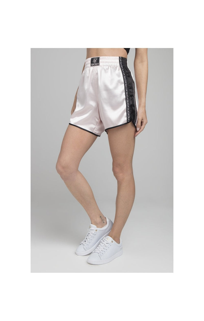 SikSilk Muay Thai Satin Shorts - Pink (1)