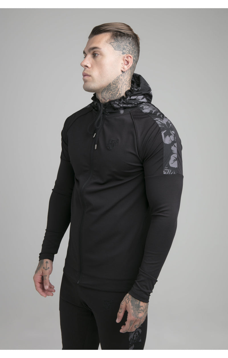 Black Hawaii Zip Through Hoodie
