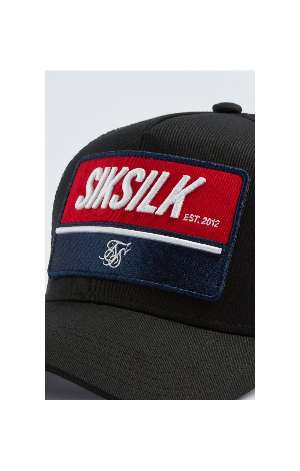 SikSilk Retro Patch Trucker - Black (1)