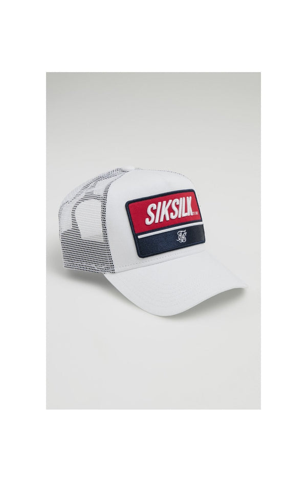 SikSilk Retro Patch Trucker - White