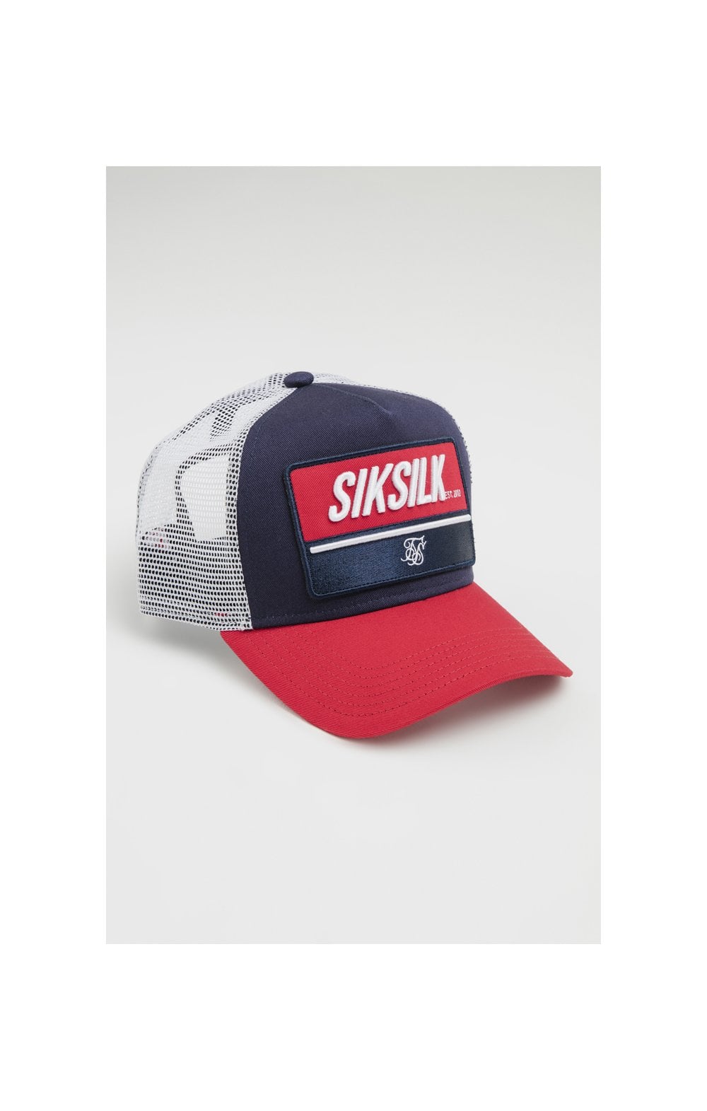 Load image into Gallery viewer, SikSilk Retro Patch Trucker - Red White &amp; Blue