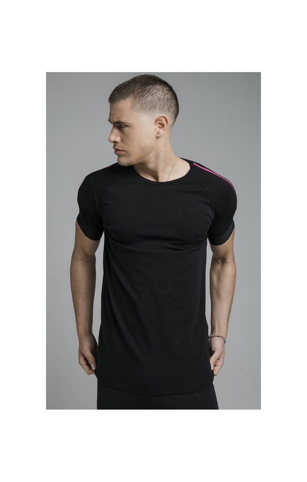 Black Inset Fade Elastic Cuff T-Shirt