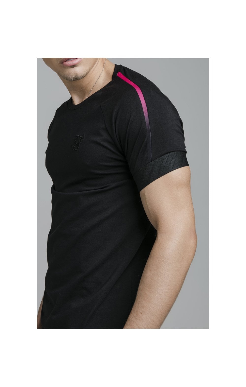 Black Inset Fade Elastic Cuff T-Shirt (1)