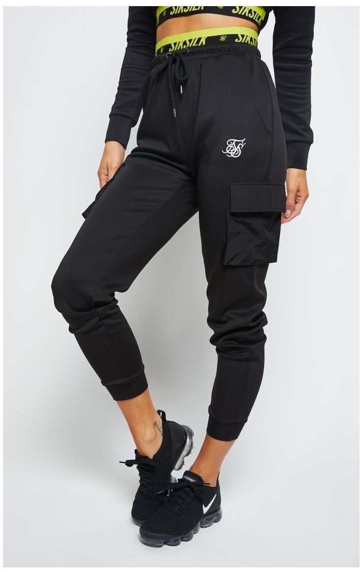 SikSilk Divergent Cargo Joggers - Black