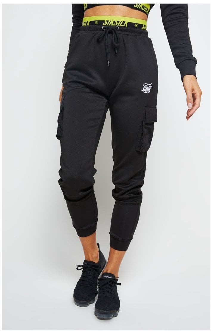 SikSilk Divergent Cargo Joggers - Black (1)