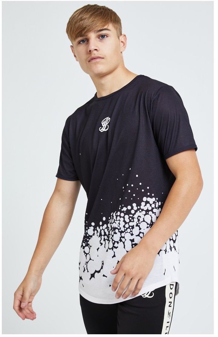 Illusive London Erupt Fade Tee - Black & Cream (1)