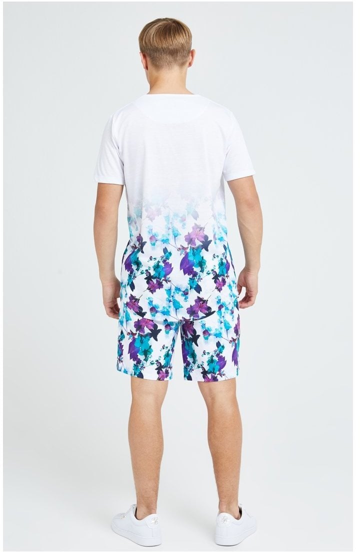 Illusive London Neon Floral Fade Tee - White & Neon Floral (3)