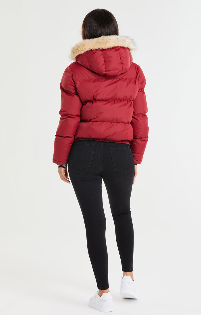 SikSilk Core Cropped Parka Red