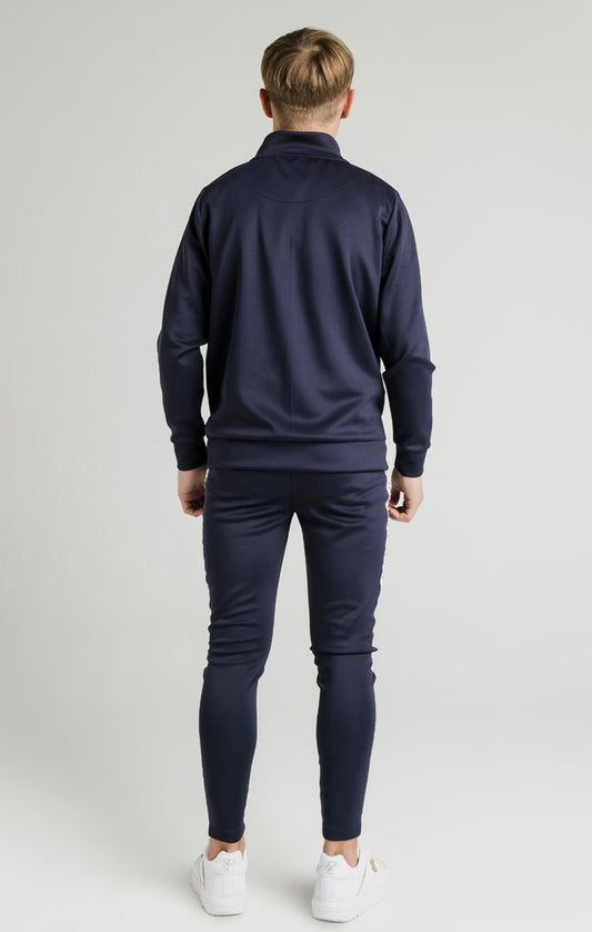 Illusive London Tape Zip Through Hoodie - Navy & White