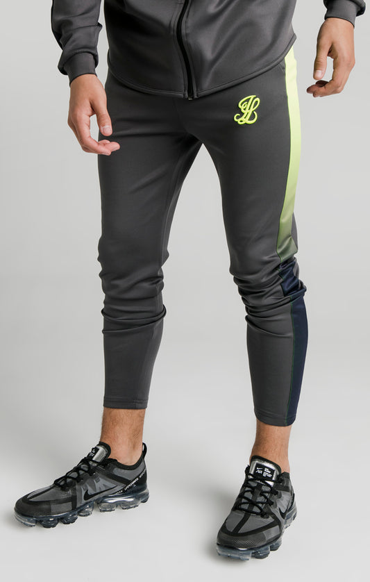 Illusive London Neon Panel Athlete Pants - Grey & Neon Yellow