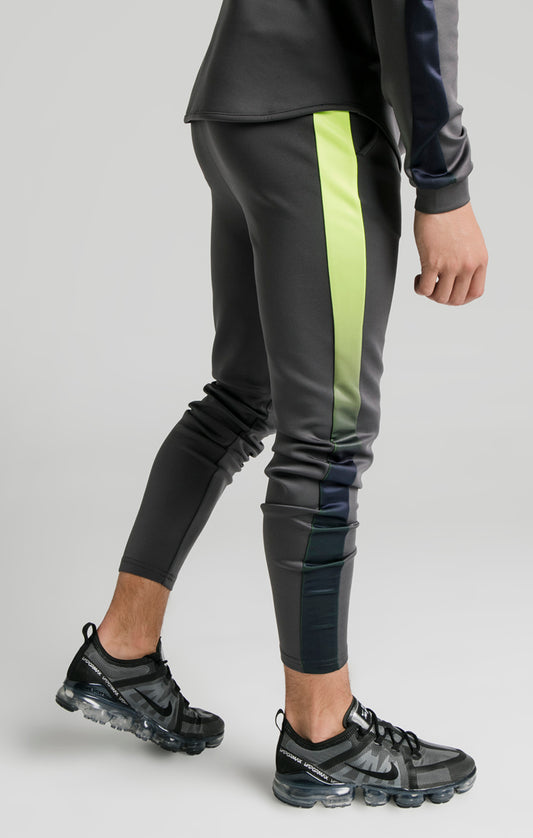 Illusive London Neon Panel Athlete Pants - Grey & Neon Yellow