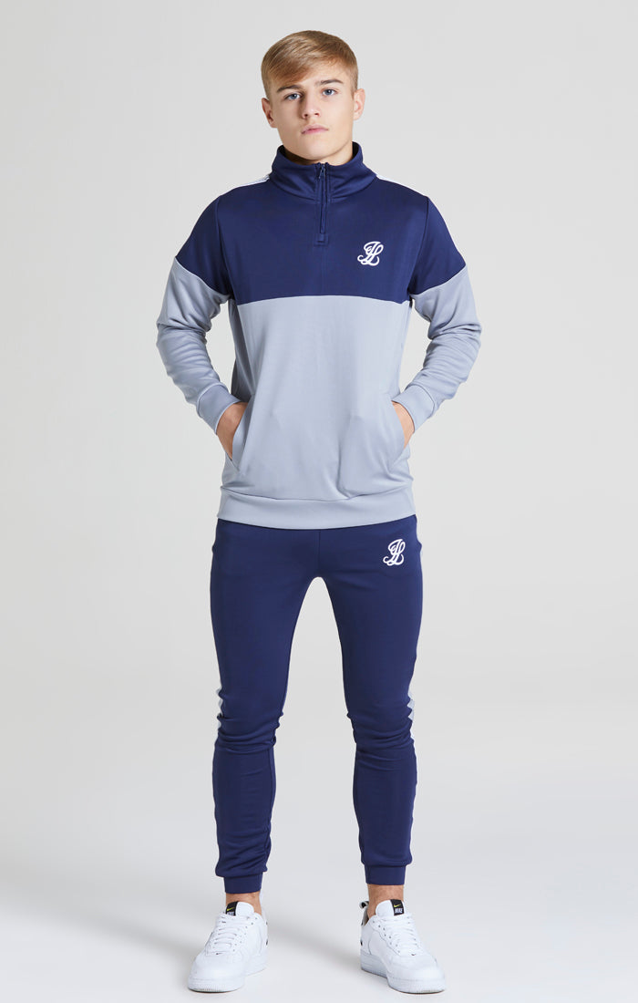 Illusive London Taped Funnel Neck - Navy & Grey (1)