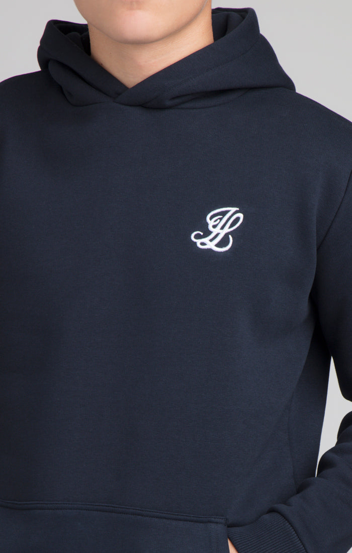 Boys Illusive Navy Essentials Overhead Hoodie (1)