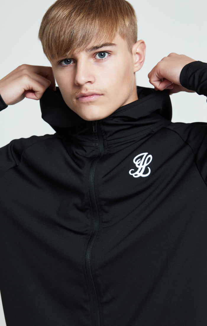 Boys Illusive Black Zip Thru Hoodie (1)