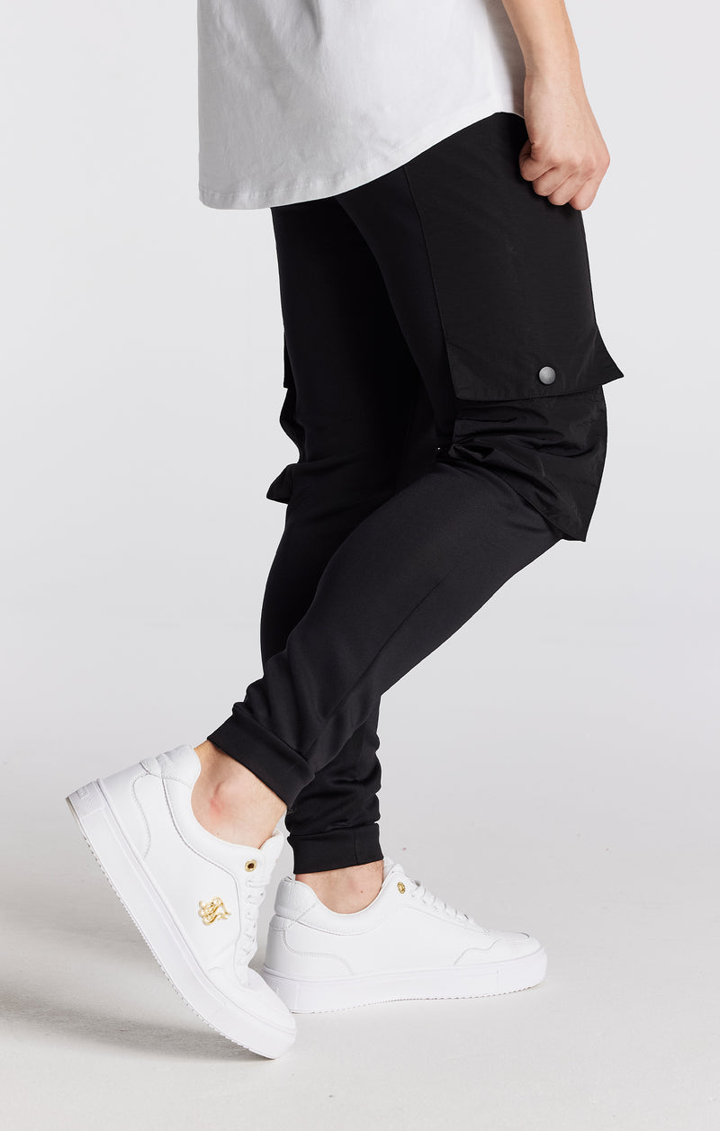 Boys Illusive Black Cargo Pant (1)