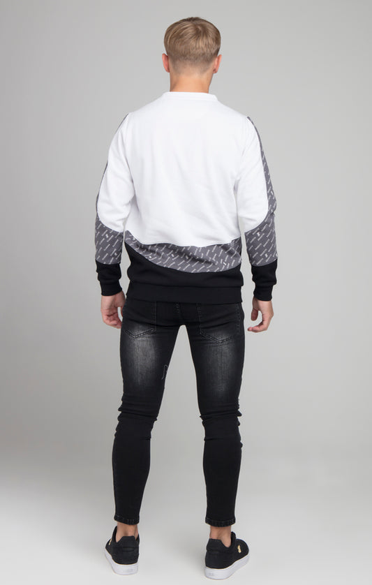 Boys Illusive White Panelled Sweatshirt