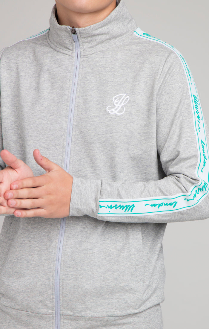 Boys Illusive Grey Marl Taped Zip Thru