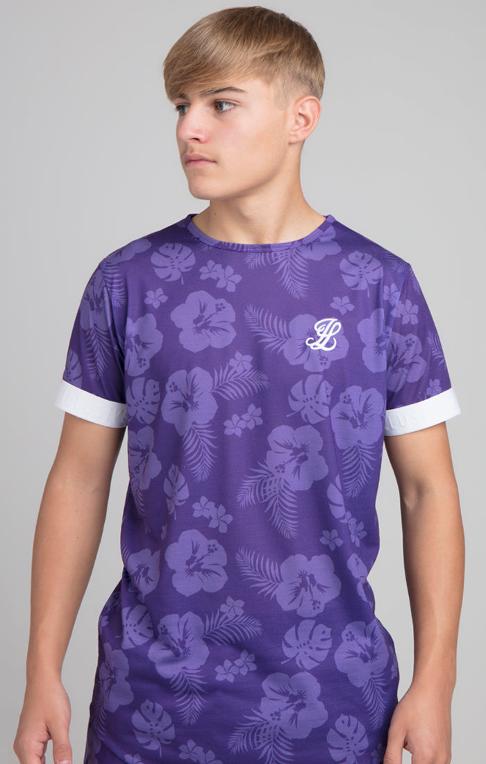Boys Illusive Purple Floral T-Shirt