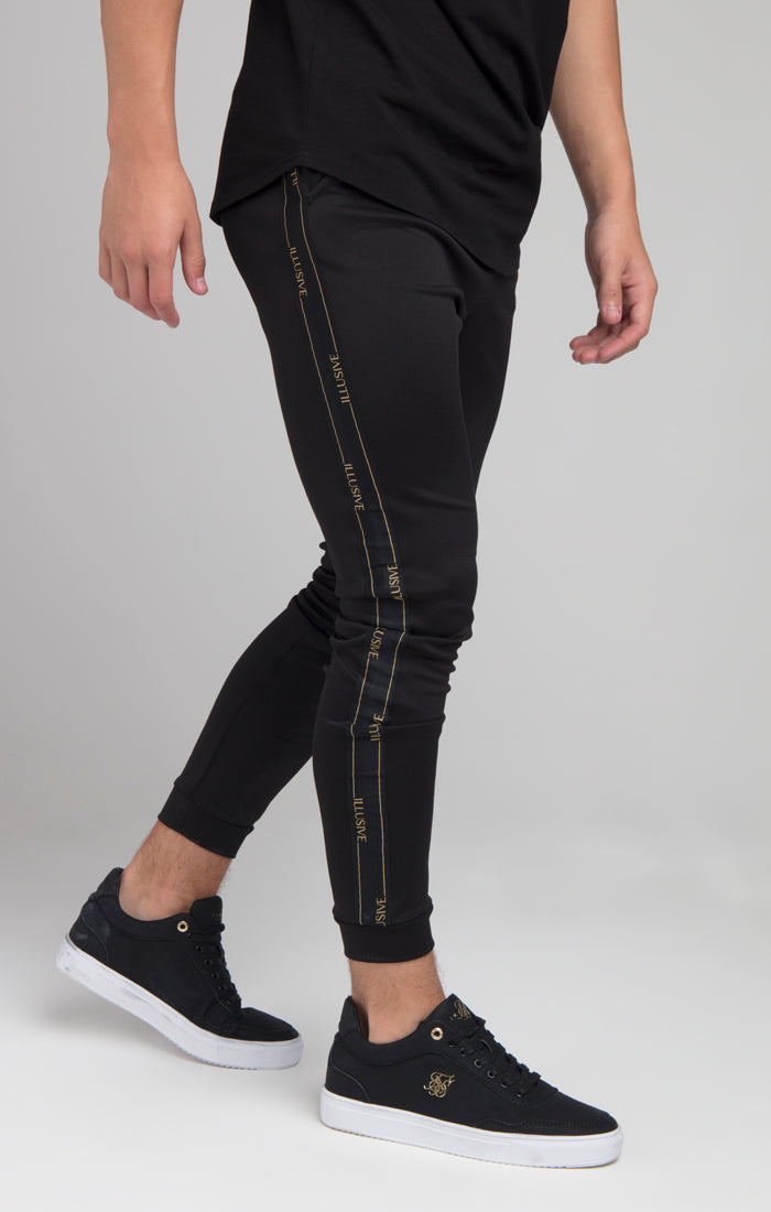 Boys Illusive Black Taped Jogger