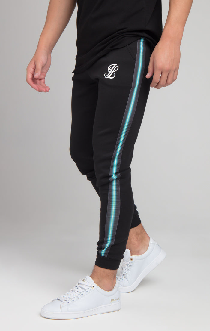Boys Illusive Black Taped Jogger