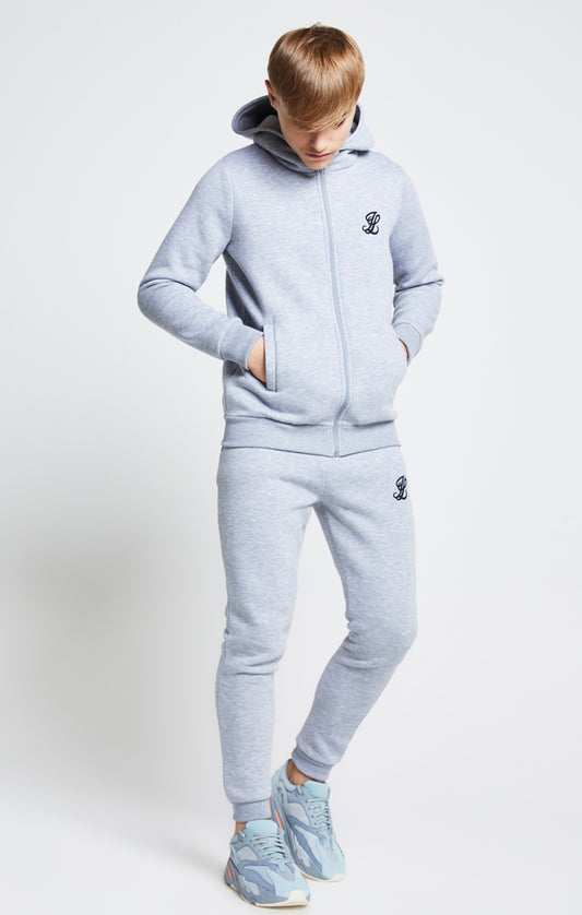 Boys Illusive Grey Marl Essentials Zip Thru Hoodie