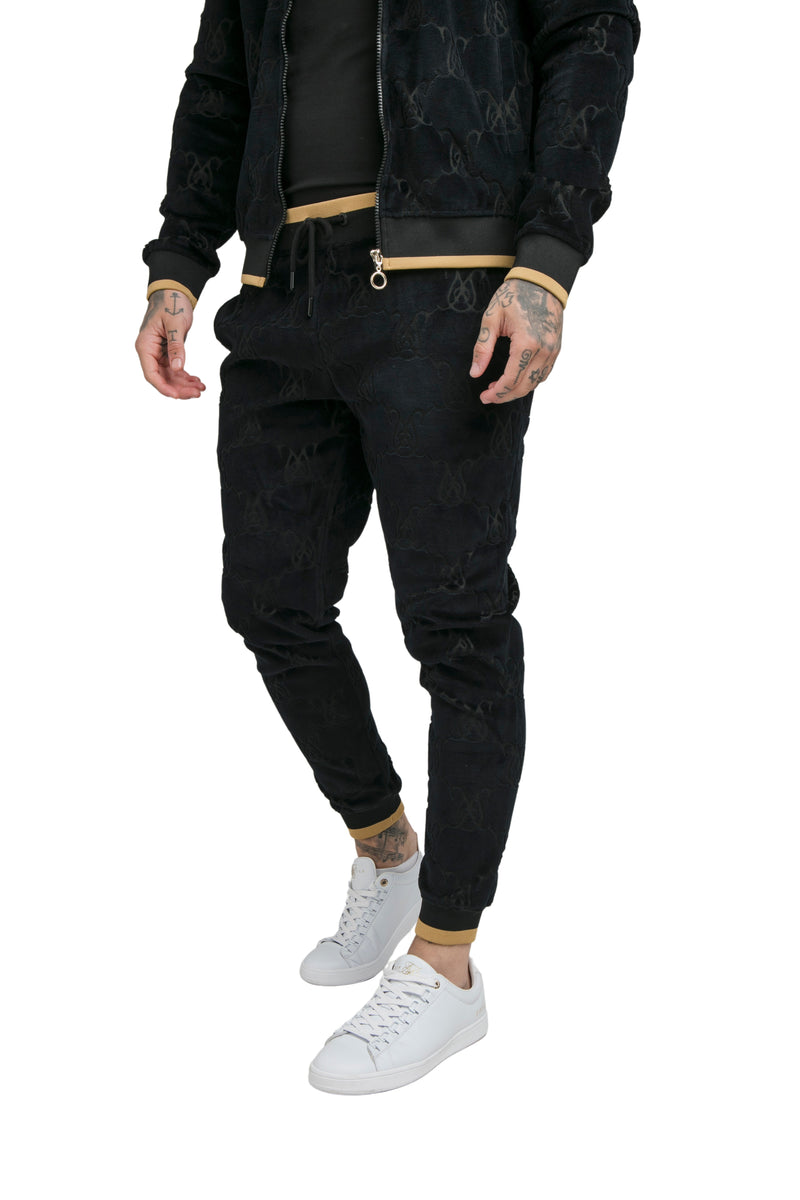 Black Devore Velvet Jogger