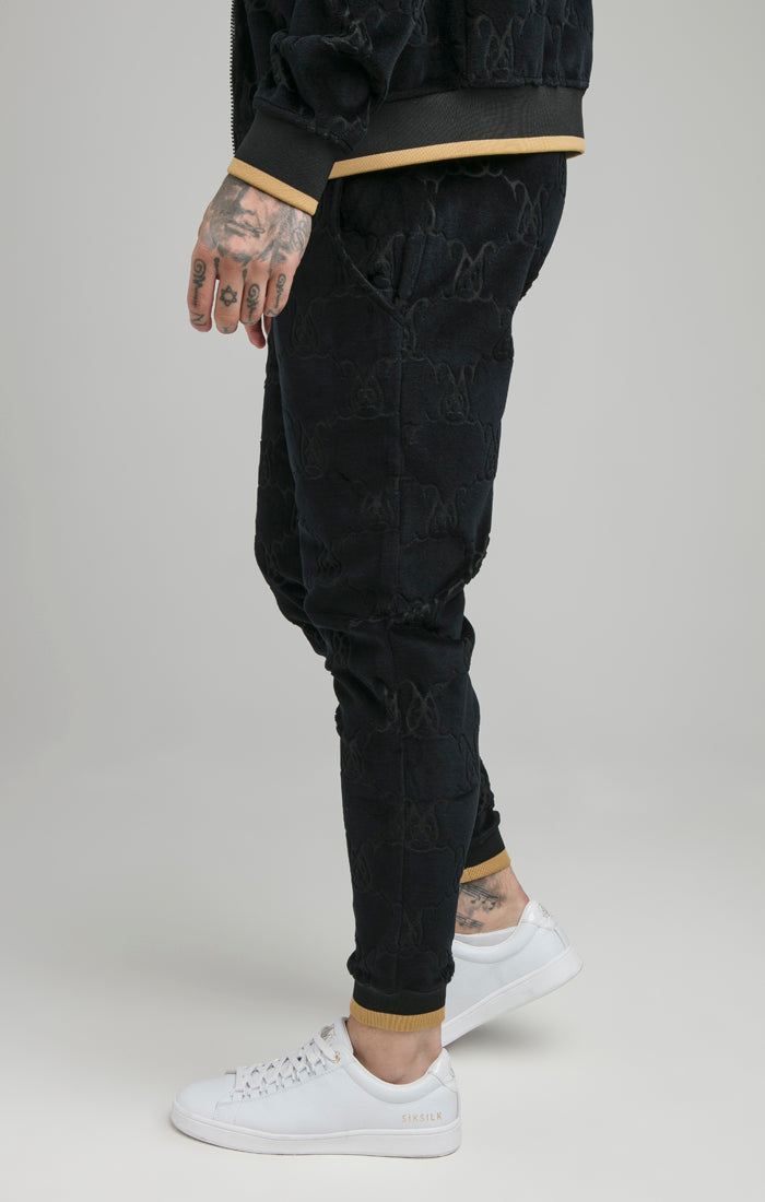 Black Devore Velvet Jogger (1)