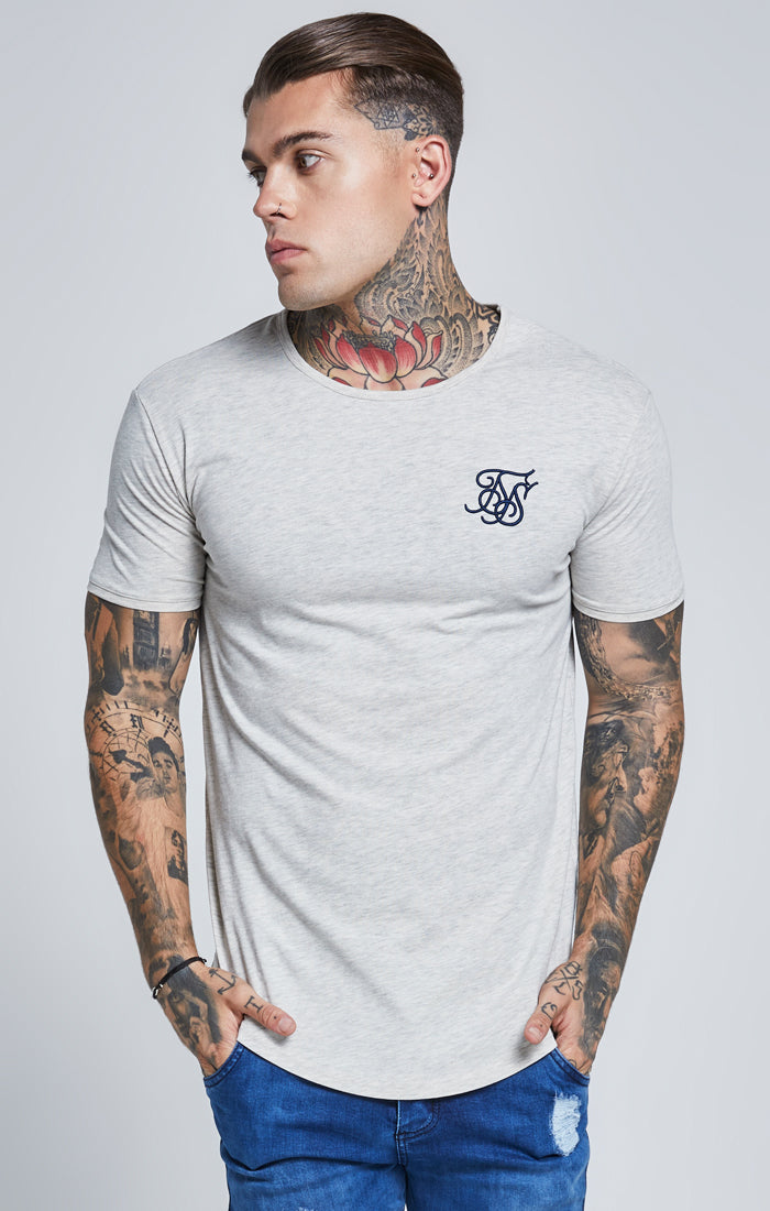 SikSilk S/S Gym Tee – Snow Marl